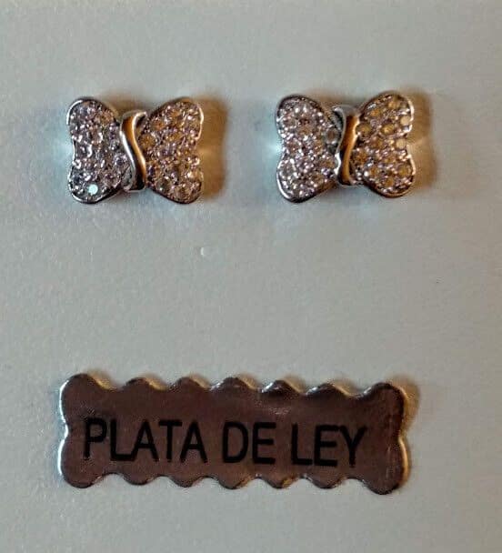 Pendientes y gargantilla Lacito Plata de Ley Rodiada presión Nuevos (106) - Imagen 5