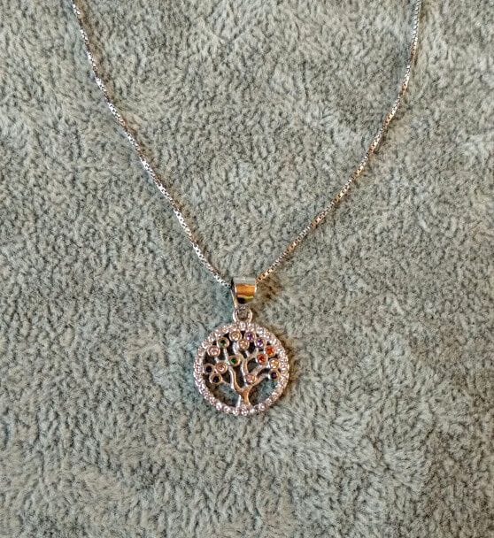 Collar con colgante  arbol Plata de Ley Rodiada  Nuevos (106)
