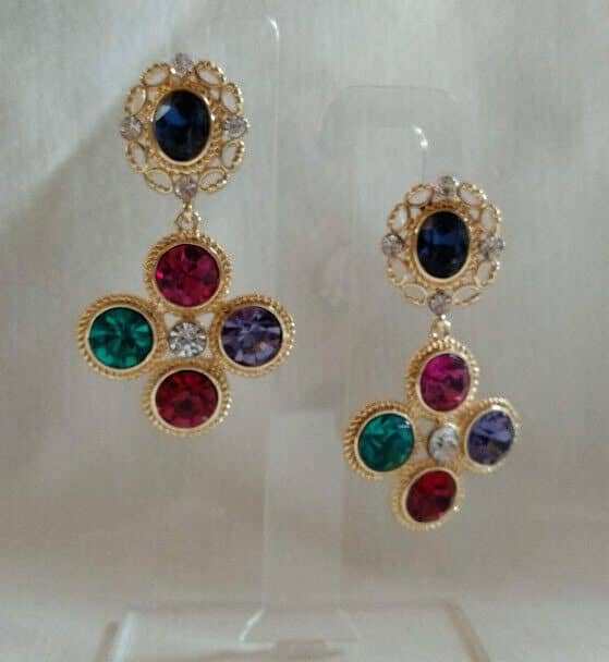 Pendientes mujer fantasía multicolor cierre de presión Nuevos (106)