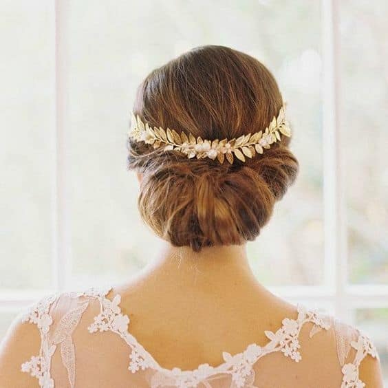 Tocado aderezo tiara dorada con perlas y cristales Nuevo - Imagen 4