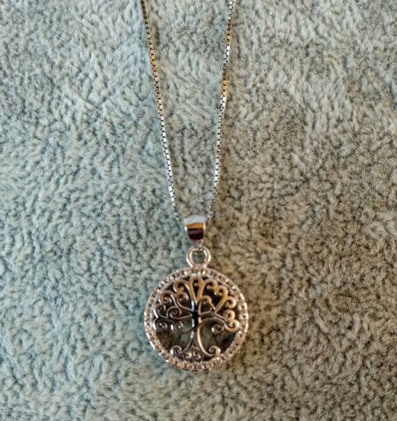 Pendientes y gargantilla Árbol de la vida Plata de Ley Rodiada Nuevos (106) - Imagen 3