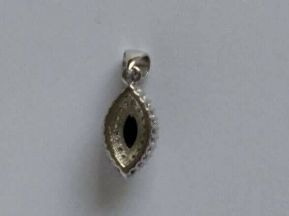 Colgante lagrima piedra azul y circonitas  en Plata de Ley rodiada 925 Nuevo - Imagen 3