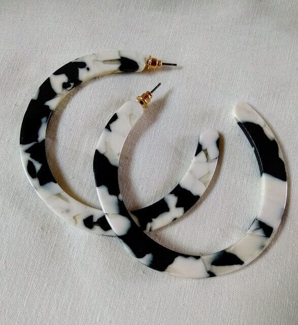 Pendientes bisutería acetato mujer aro cierre presión nuevo con etiquetas - Imagen 5