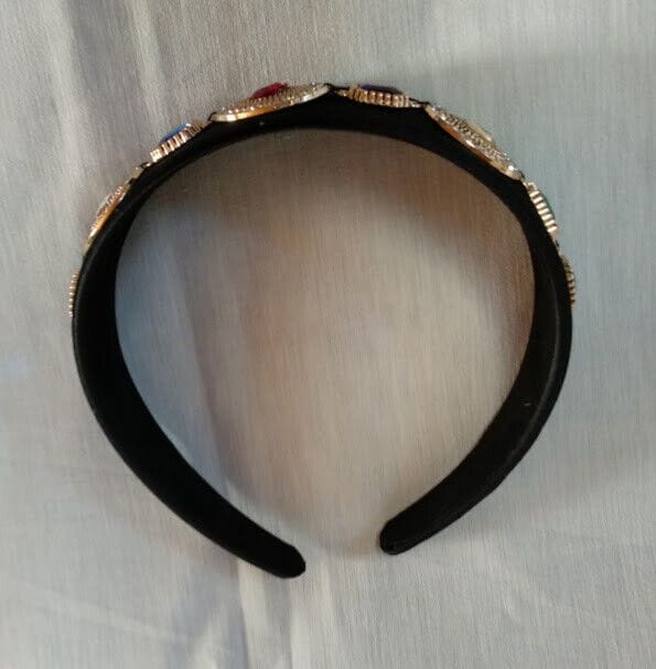 Diadema mujer en satén con apliques de pedrería  de colores (104) Nuevo - Imagen 3