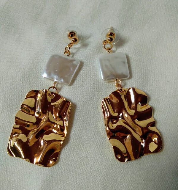 Pendientes bisuteria largo mujer con madreperla nuevo con etiquetas - Imagen 3