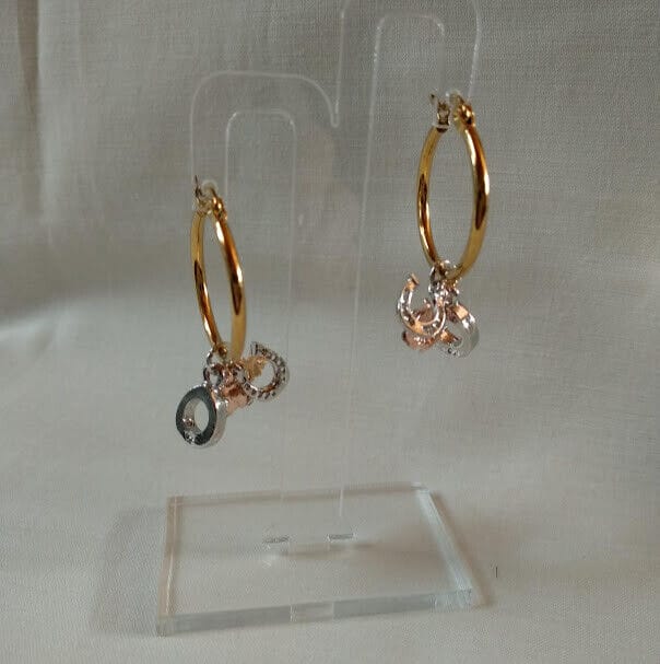 Pendientes de aro en acero dorado colgante intercambiable Nuevos (106) - Imagen 10