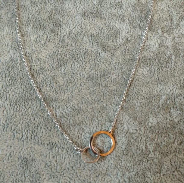 Collar aros enlazados gargantilla mujer Plata de Ley Rodiada Nuevos (106)