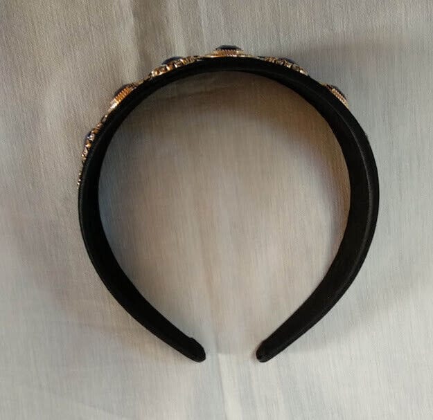 Diadema mujer en satén con apliques de pedrería color azul (104) Nuevo - Imagen 4