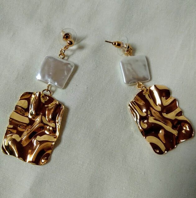 Pendientes bisuteria largo mujer con madreperla nuevo con etiquetas - Imagen 4