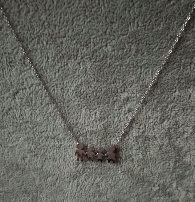 Collar gargantilla acero antialergico con colgantes familia Nuevos (106)