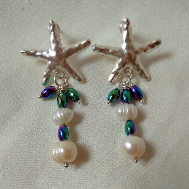 Pendientes mujer exclusivos perlas y piedra natural Nuevos