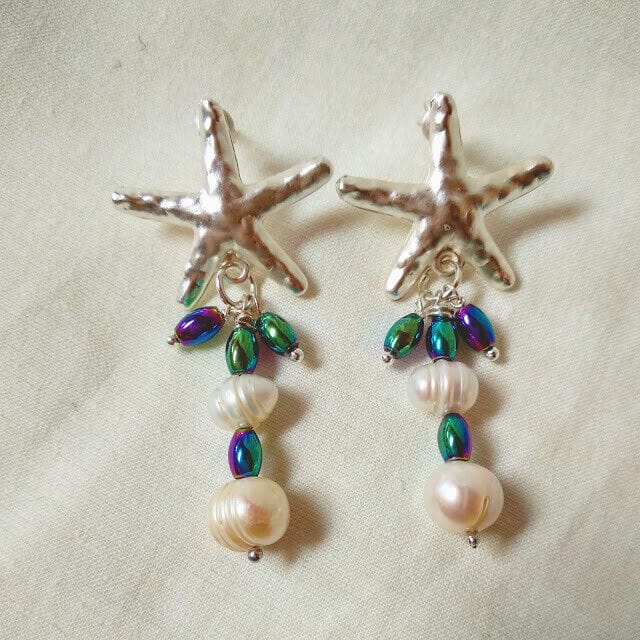 Pendientes mujer exclusivos perlas y piedra natural Nuevos - Imagen 4