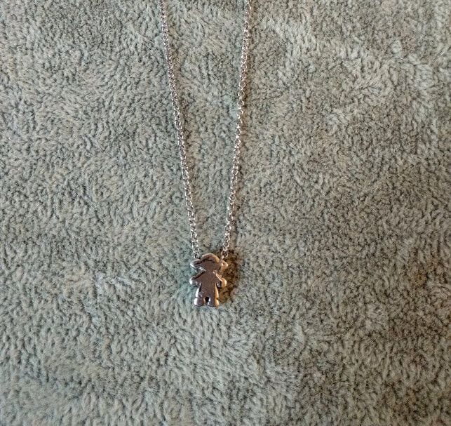 Collar con figura niña gargantilla mujer Plata de Ley Rodiada Nuevos (106)