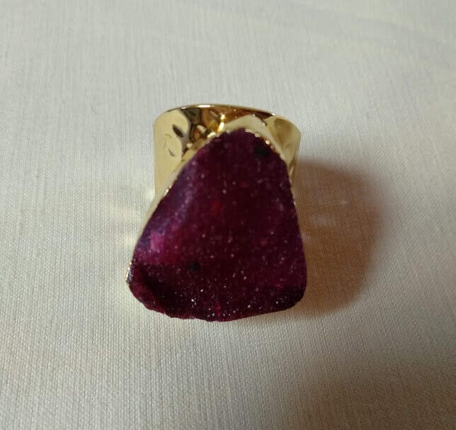 Anillo sortija mujer bisutería geoda colores Nuevo - Imagen 7