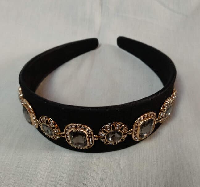 Diadema mujer en satén con apliques de pedrería (104) Nuevo - Imagen 4