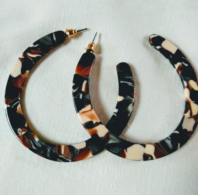 Pendientes bisutería acetato mujer aro cierre presión nuevo con etiquetas - Imagen 6