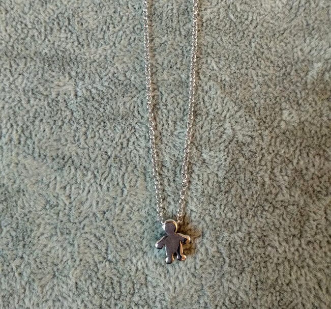 Collar con figura niño gargantilla mujer Plata de Ley Rodiada Nuevos (106) - Imagen 3