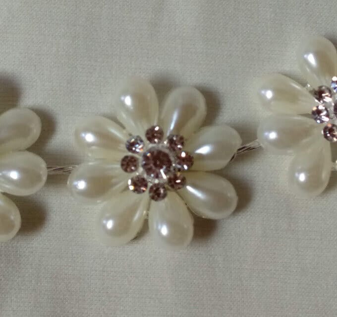 Tocado aderezo tiara plateada con perlas Nueva - Imagen 4