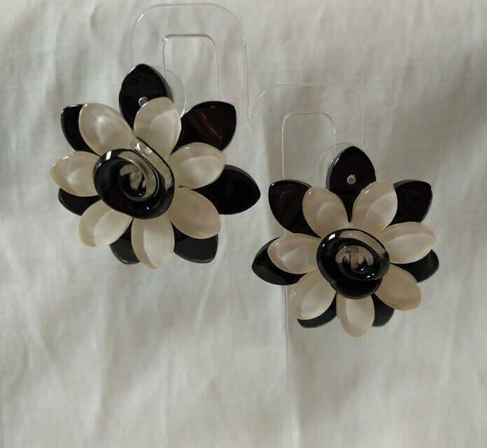 Pendientes acetato mujer forma de flor cierre presión Nuevos