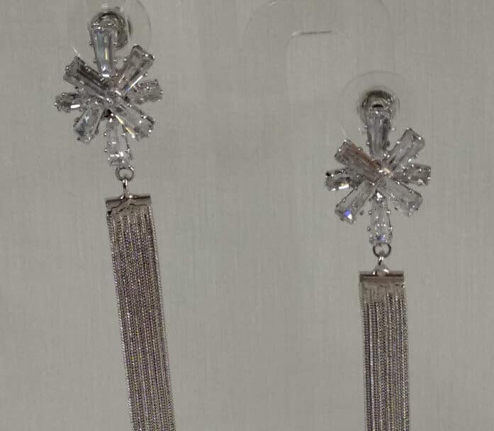 Pendientes bisuteria largos cierre presion con pedreria nuevo con etiqueta (104) - Imagen 3