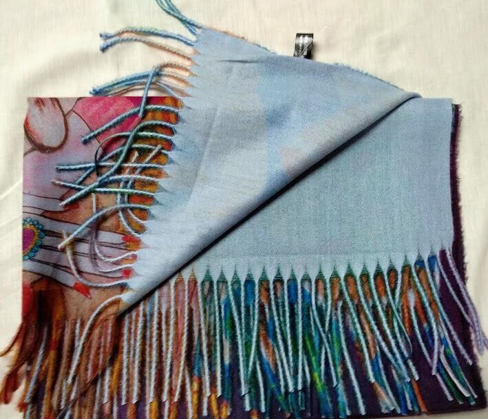 Pasmina Cashmere estampado trio Nuevo con etiquetas (105) - Imagen 8