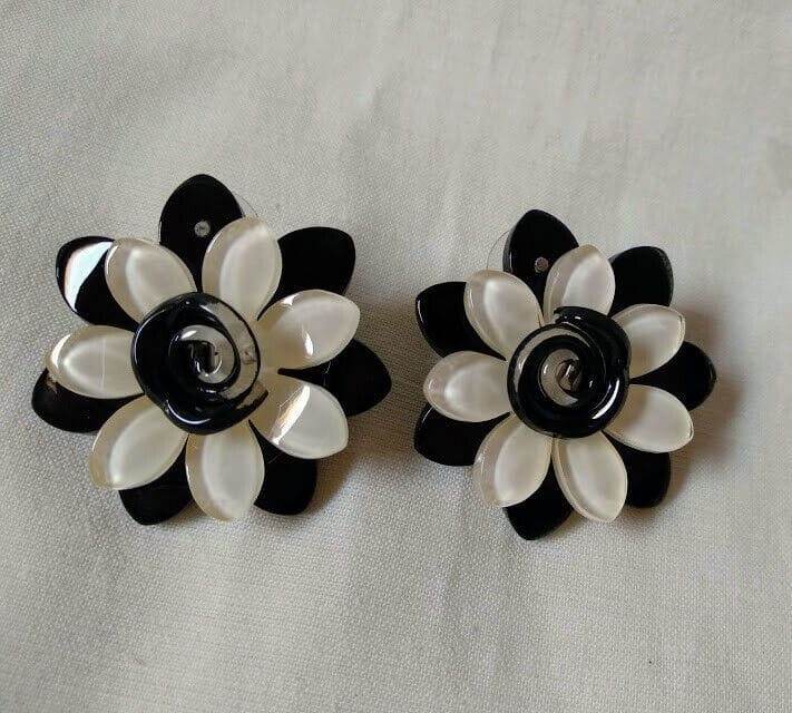 Pendientes acetato mujer forma de flor cierre presión Nuevos - Imagen 6