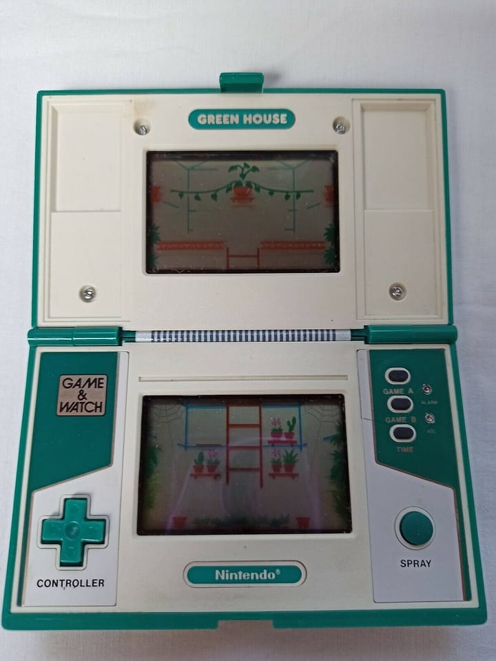 NINTENDO GAME WATCH GREEN HOUSE USADA ,como nueva(146)
