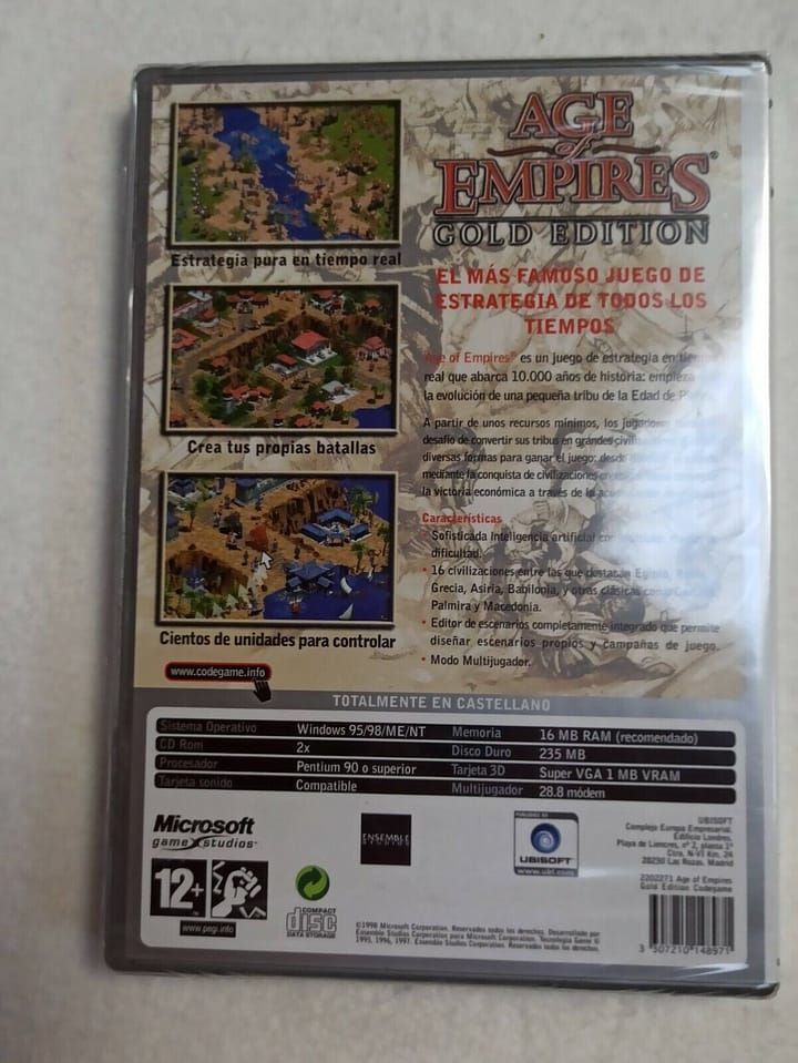 AGE OF EMPIRES GOLD EDITION PARA PC  WINDOWS 95/98/ME/NT  nuevo precintado (150) - Imagen 3