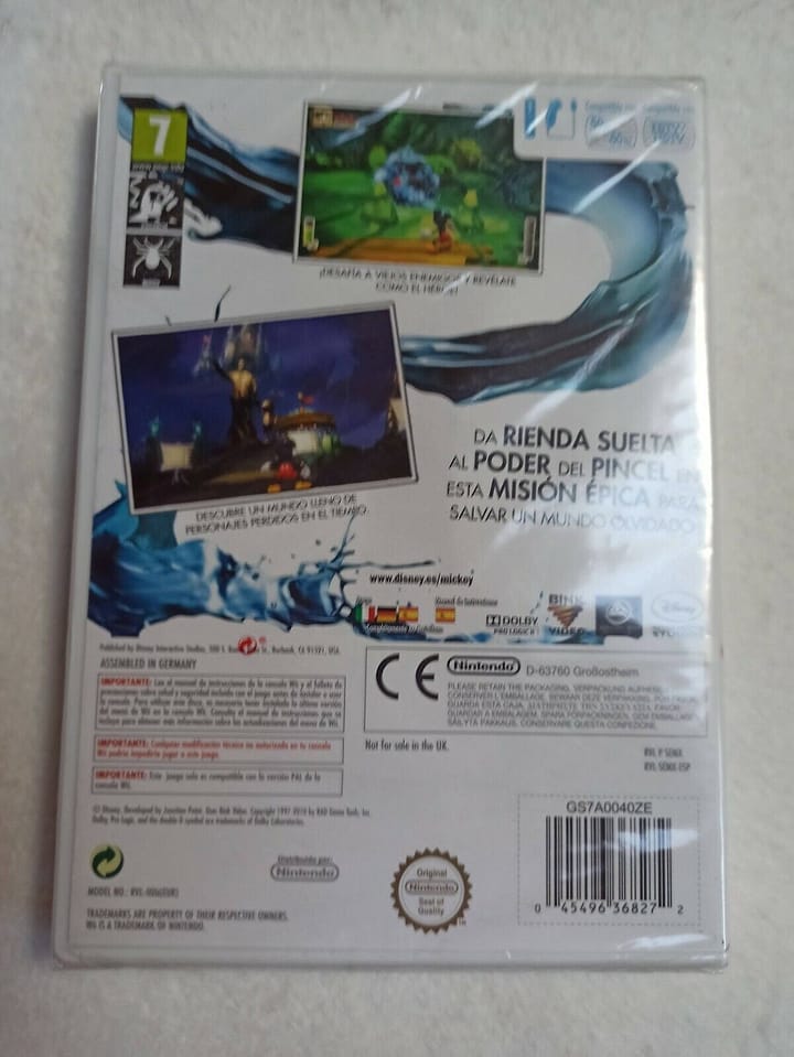 DISNEY EPIC MICKEY para Nintendo Wii Nuevo y precintado Pal (150)Muy buscado - Imagen 3
