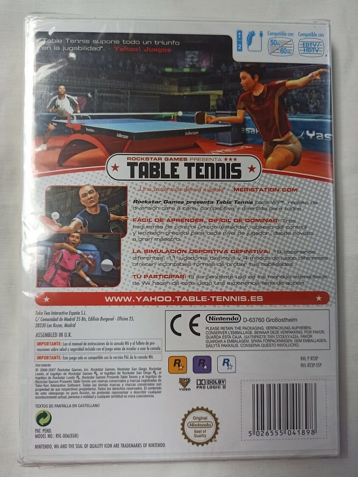Table Tennis  para Nintendo Wii Nuevo y precintado Pal España  (140) - Imagen 3
