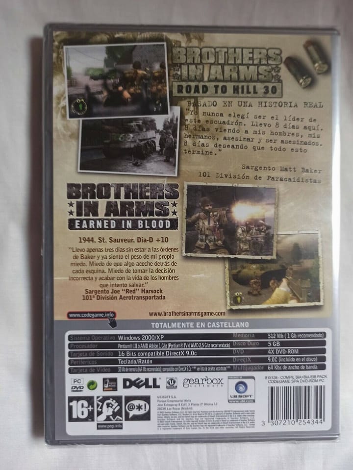 BROTHERS IN ARMS PACK PC SOLO WIN 2000 / XP Nuevo  precintado  (142) - Imagen 3