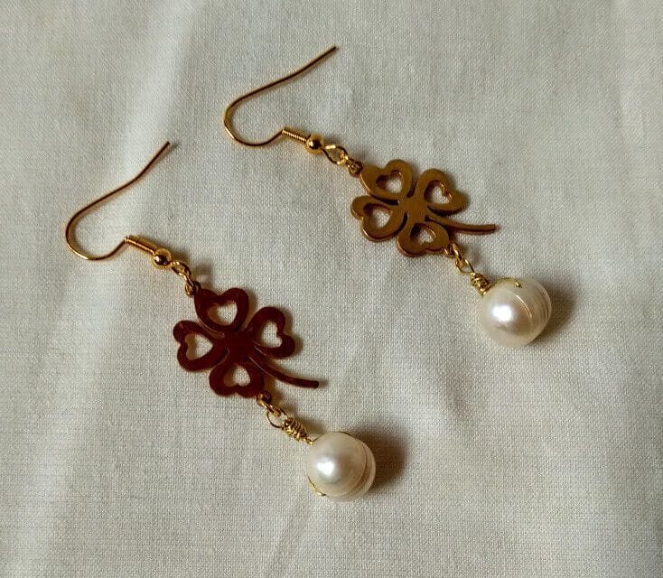 Pendientes unicos y exclusivos con perla natural Nuevos - Imagen 3