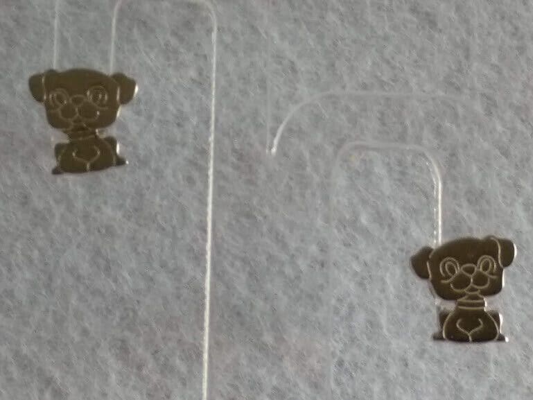 Pendientes Plata de Ley con silueta de perrito presión Nuevos - Imagen 3
