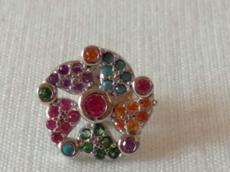 Pendientes Plata de Ley multicolor presión Nuevos - Imagen 5