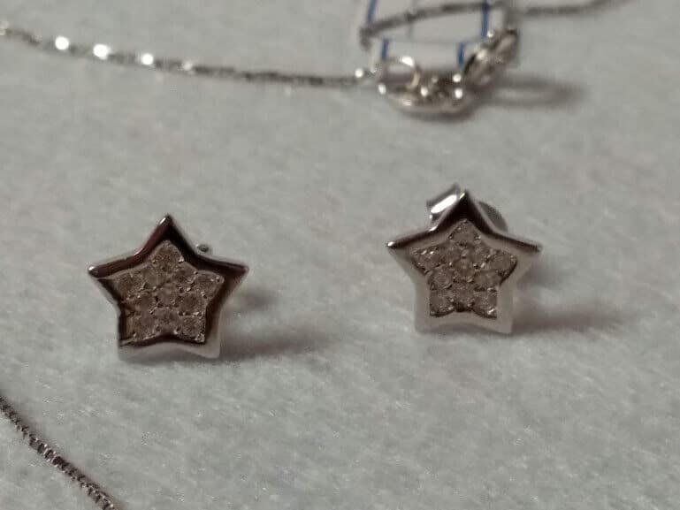 Pendientes y gargantilla en Plata de Ley Estrella con circonitas Nuevos - Imagen 5