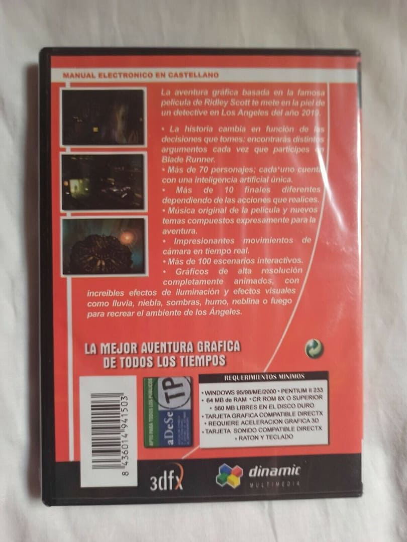 BLADE RUNNER PC SOLO WIN 95 / 98 Y 2000 Nuevo precintado (142) - Imagen 3