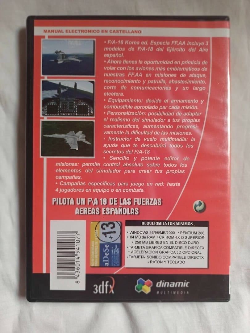 FA 18 FF.AA.ESPAÑOLAS PC SOLO WIN 95 / 98 Y 2000 Nuevo precintado (142) - Imagen 3