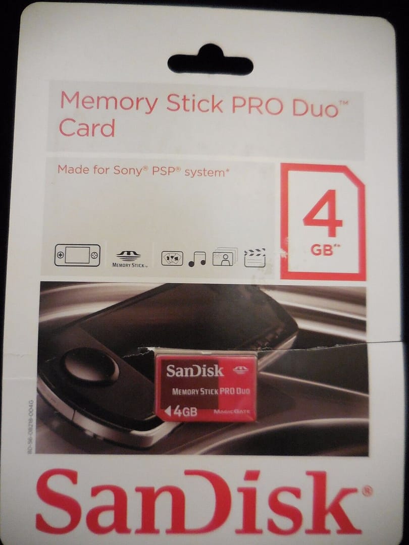 Memory Stick  Pro Duo 4 GB Nueva con precinto abierto
