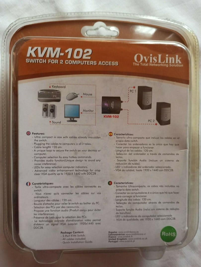 OVISLINK KVM-102 PERIFERICO DE ENTRADA  NUEVO EN BLISTER( 154) - Imagen 3