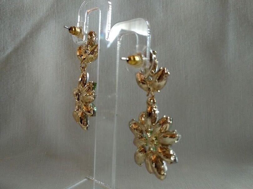 Pendientes mujer fantasía cristal verdes cierre de presión Nuevos (106) - Imagen 5