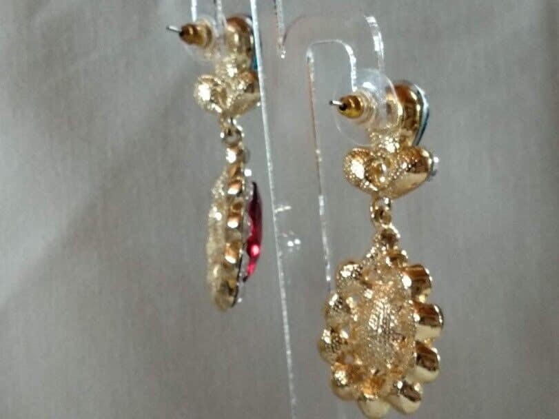 Pendientes mujer fantasía cristal lagrima cierre de presión Nuevos (106) - Imagen 5