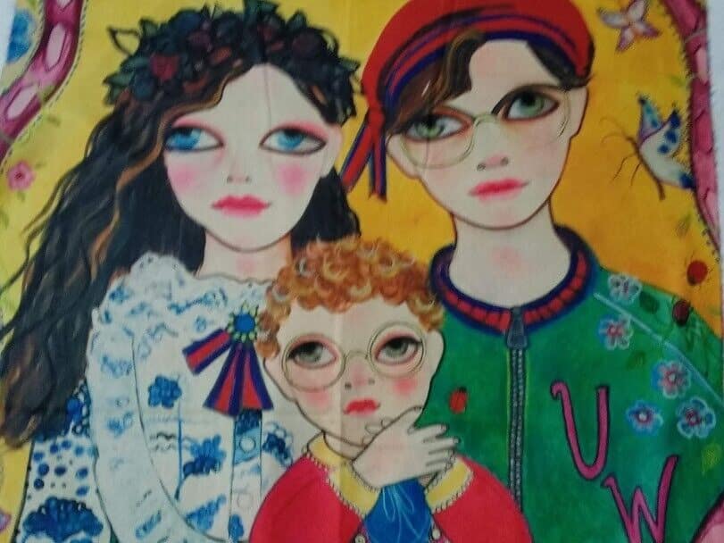 Pasmina Cashmere estampado familia Nuevo con etiquetas (105) - Imagen 4