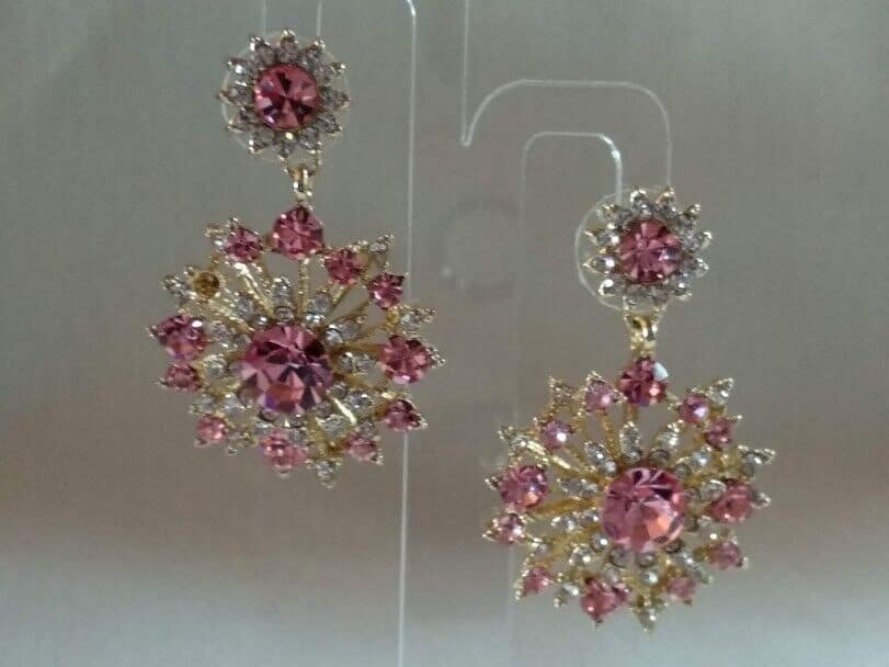 Pendientes mujer fantasía cristal cierre de presión Nuevos (106) - Imagen 8