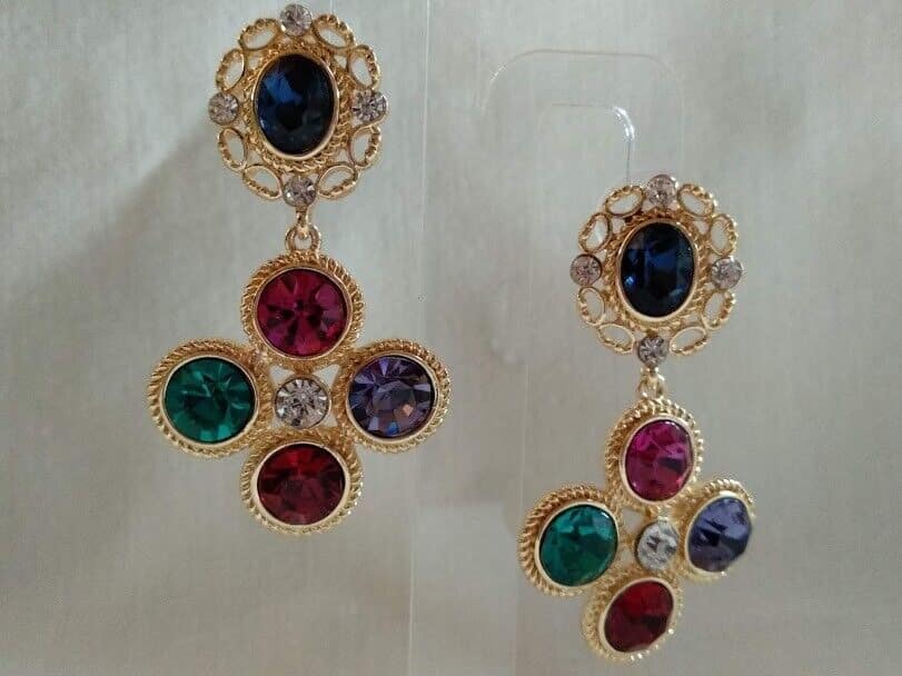 Pendientes mujer fantasía multicolor cierre de presión Nuevos (106) - Imagen 3