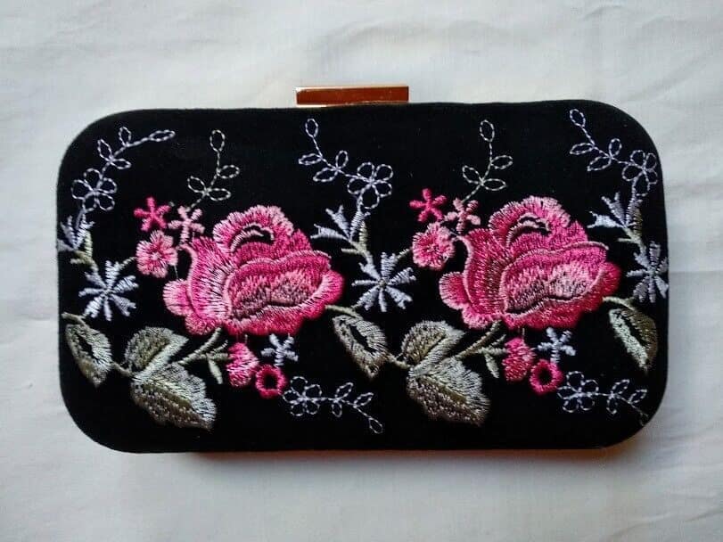 Bolso fiesta,clutch,cartera de mano mujer con cadena con flores Nuevo