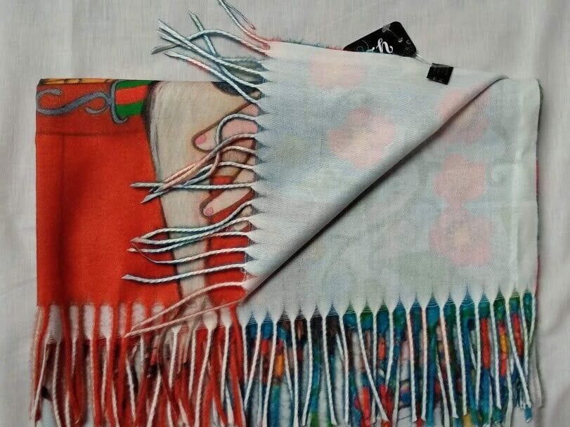 Pasmina Cashmere estampado chica con perros Nuevo con etiquetas (105) - Imagen 7