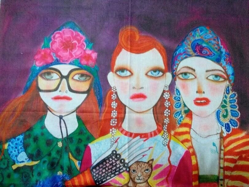 Pasmina Cashmere estampado trio Nuevo con etiquetas (105) - Imagen 5