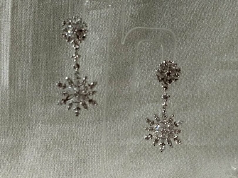 Pendientes bisuteria rodiada largos Presión Nuevos (106) - Imagen 3