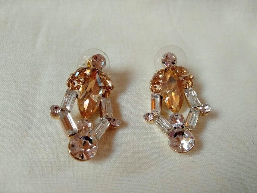 Pendientes bisutería mujer largo colección glamour presión. Nuevo