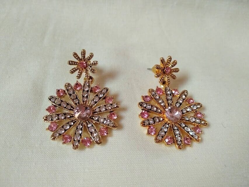 Pendientes mujer bisutería flor cierre presión Nuevos